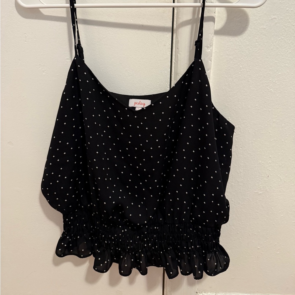 Pixley Black and White Polka Dot Top